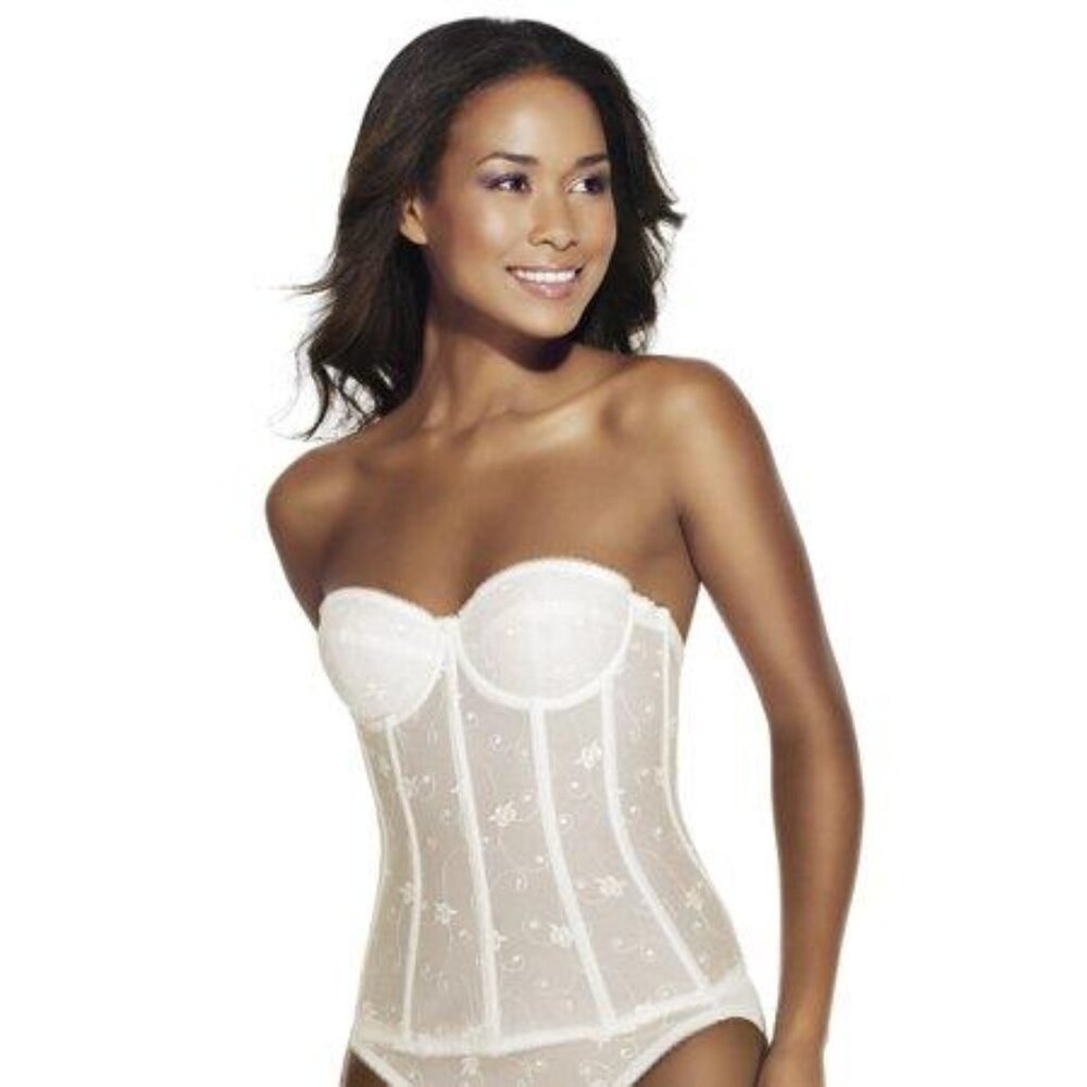 Dominique Rosemarie Embroidered Lace Corset Bustier Lingerie 8900 - Bone NWT